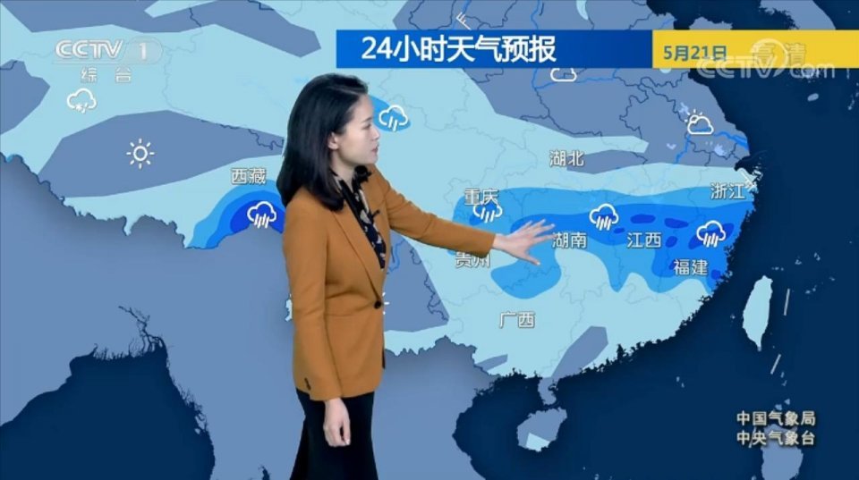 中央气象台:5月21日天气预报,雨一直下,大雨 暴雨不停歇