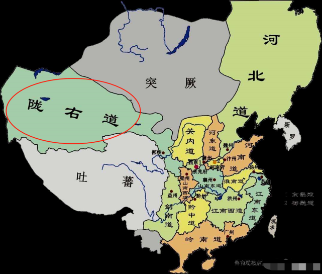 而陇右也因在"陇山之右(西)",故此得名"陇右",是大唐链接中亚地区