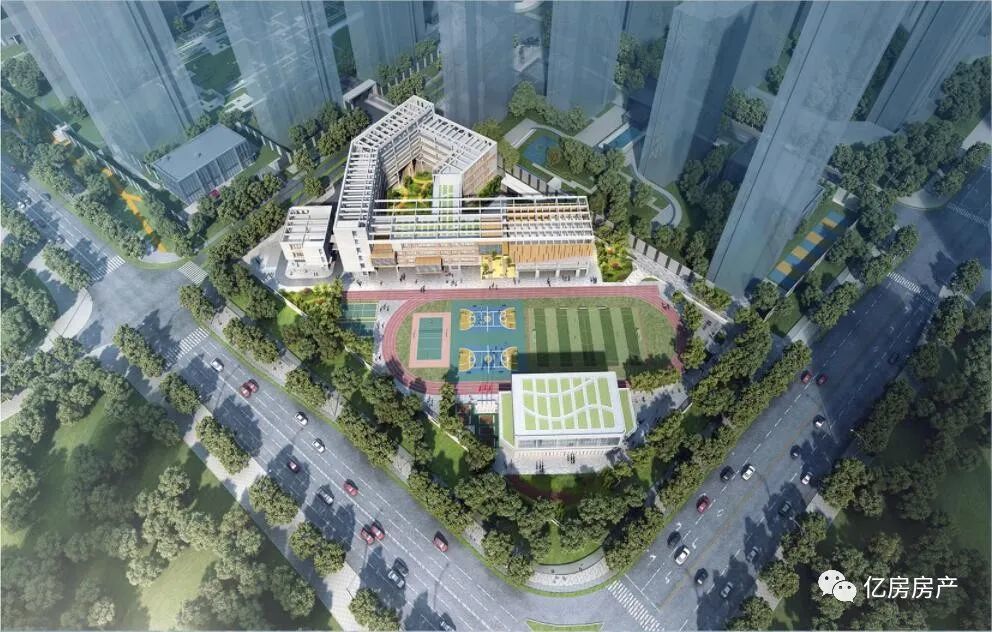 方岛金茂智慧科学城a6地块新建中小学,绿地与广场规划