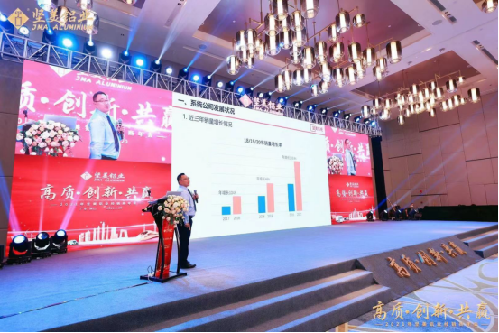 系统的发展,集团董事长曹湛斌发表对铝型材行业未来市场发现的见解,并