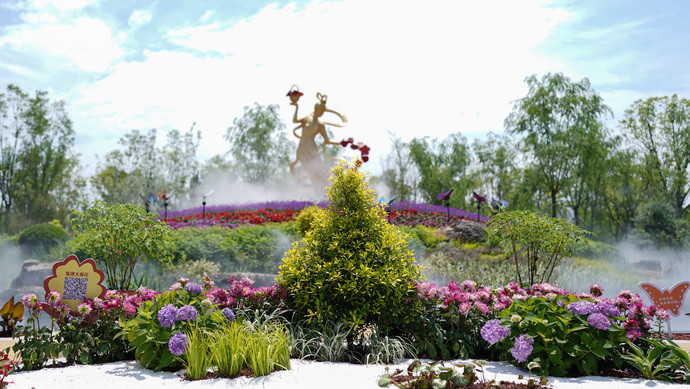 花博园内姹紫嫣红风景