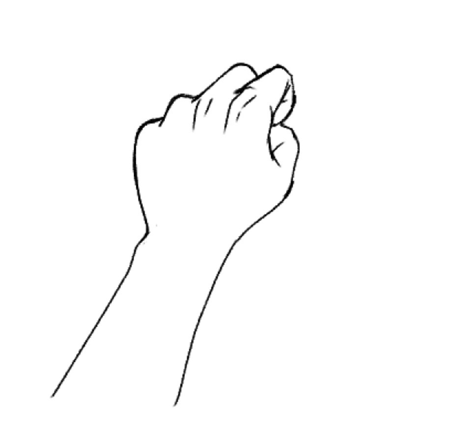 握拳的形状 在本节中,我们将介绍手背和手掌上的粘液形状.