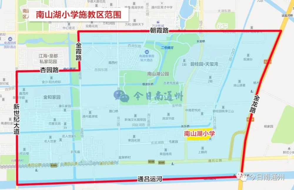 tongzhou 南山湖小学 新世纪大道杏园路金霞路以东,朝霞路以南,金龙路