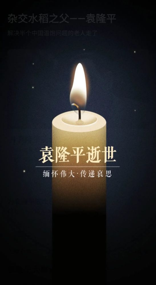 缅怀!袁隆平院士逝世