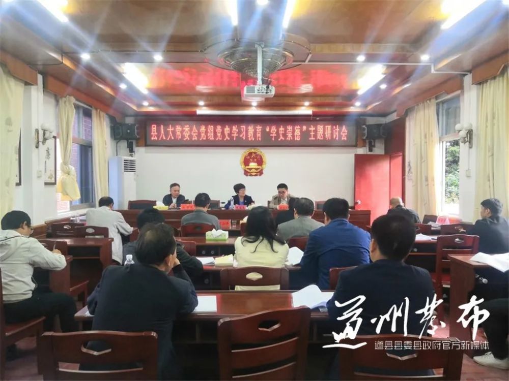 道县人大常委会党组召开"学史崇德"主题研讨会