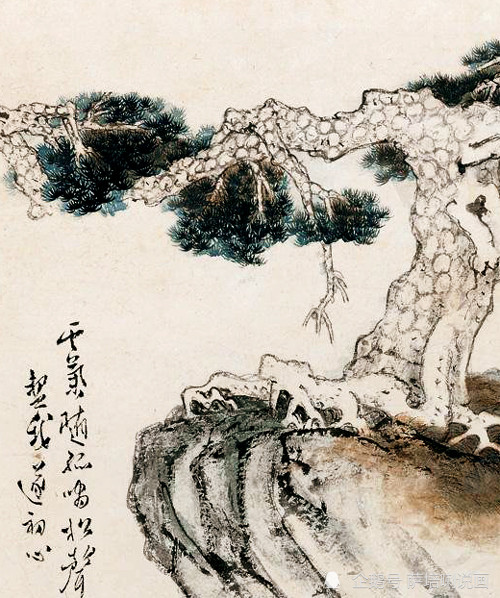 珠联璧合画山水人物,张大千,溥心畲绘《松风抚琴》