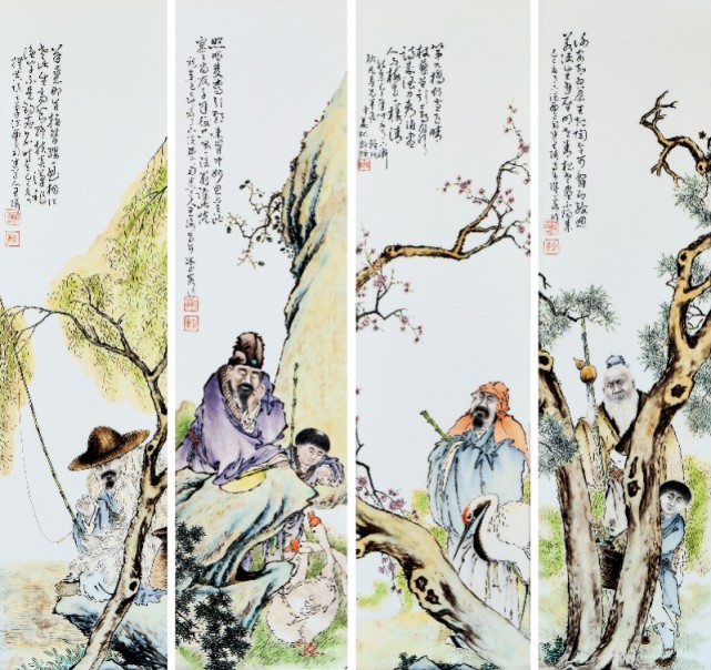 中国美術 清末 民国早期 淺降彩瑞獸紋瓷板 w300h300z1l10t10q100a66.jpg