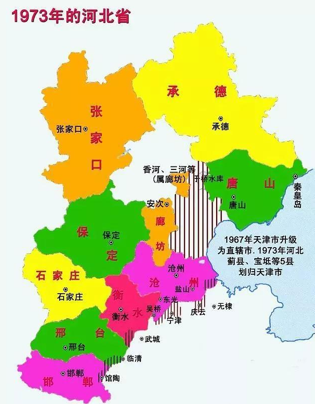 河北省的区划调整,当年10大专区,如何分成11个地级市?