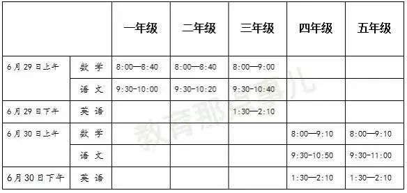 慈溪市2021学年度第二学期中小学期末考试时间安排定了