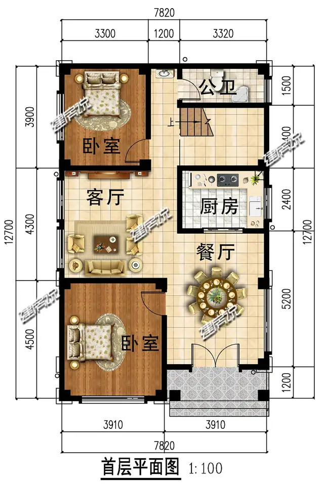 5款100平左右的农村小别墅,是小户型中的经典,农村个个建得起