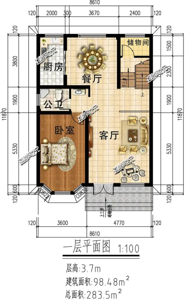 5款100平左右的农村小别墅是小户型中的经典农村个个建得起