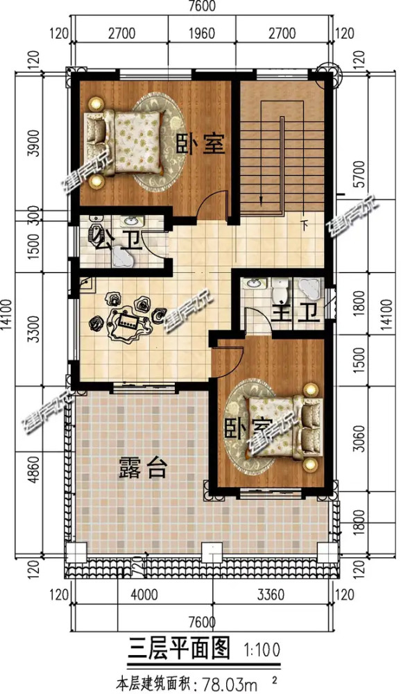 5款100平左右的农村小别墅,是小户型中的经典,农村个个建得起