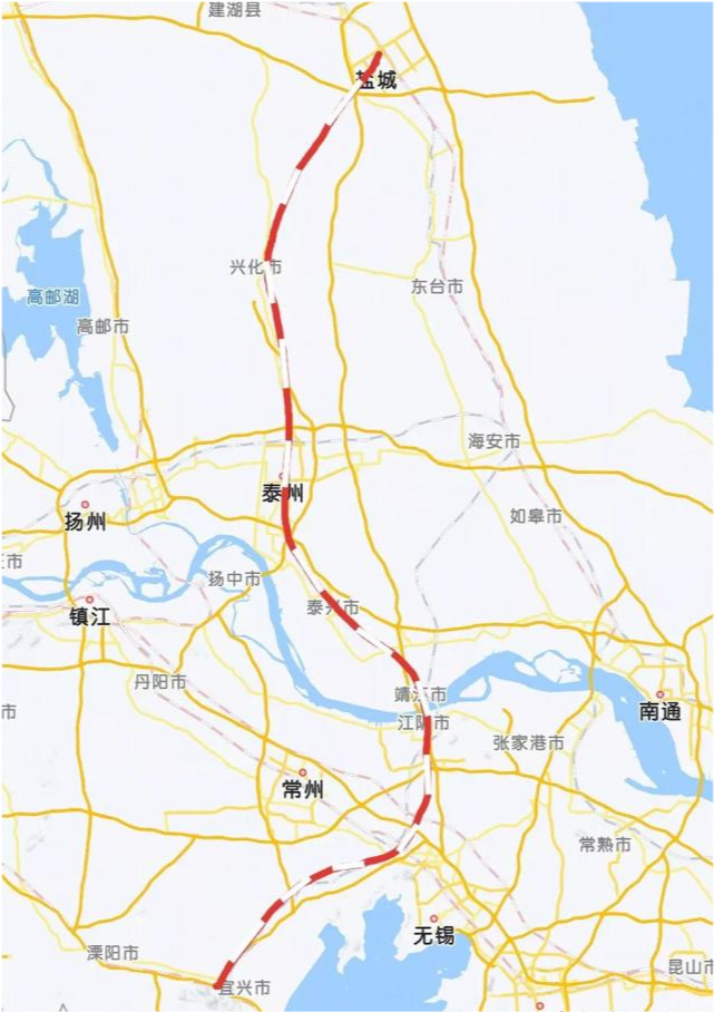 盐泰锡常宜高铁是江苏境内的联络性高铁线路,起到了高铁路网优化的