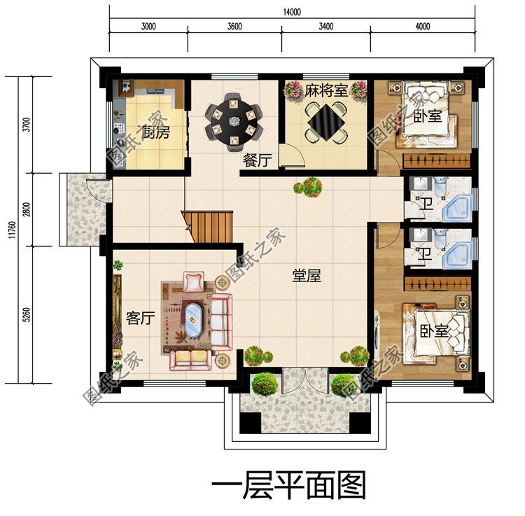 大气的三层自建房,占地不到170平米,正合适