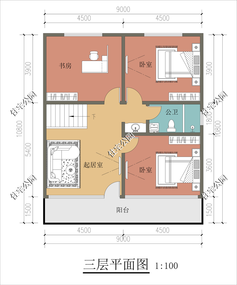 回农村建房,宅基地开间16米,进深10米,有什么户型图?