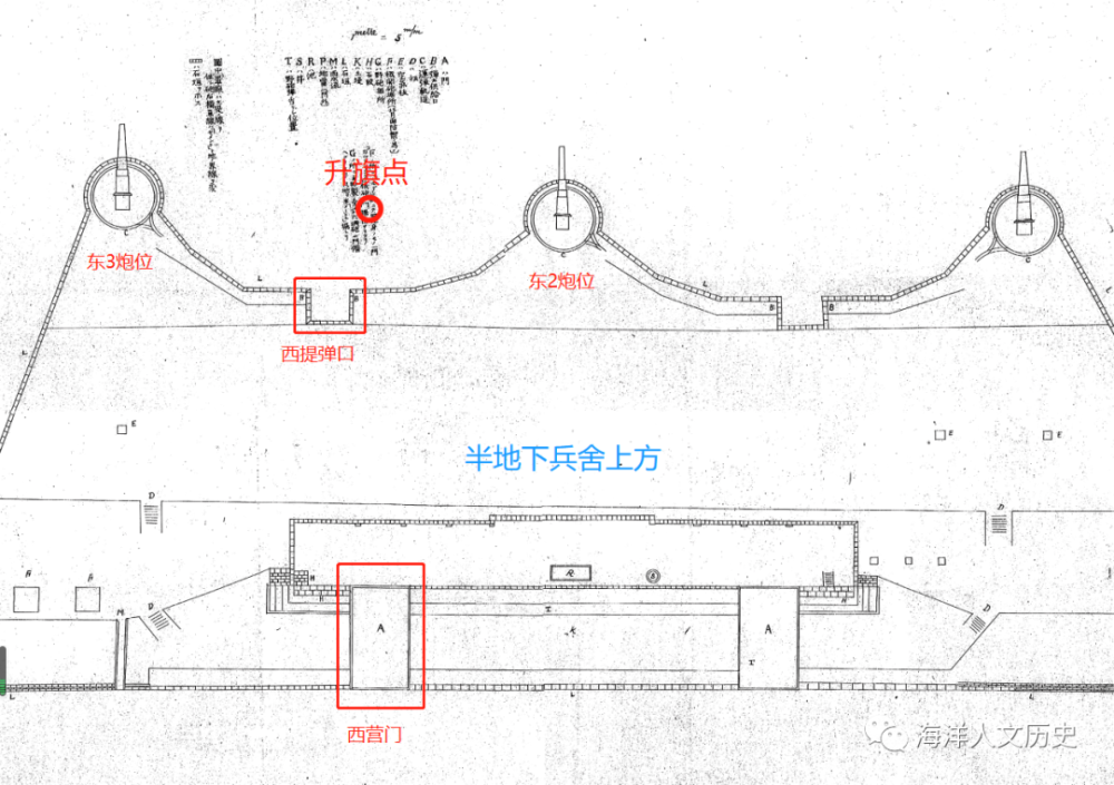 黄岛炮台(外)平面图局部