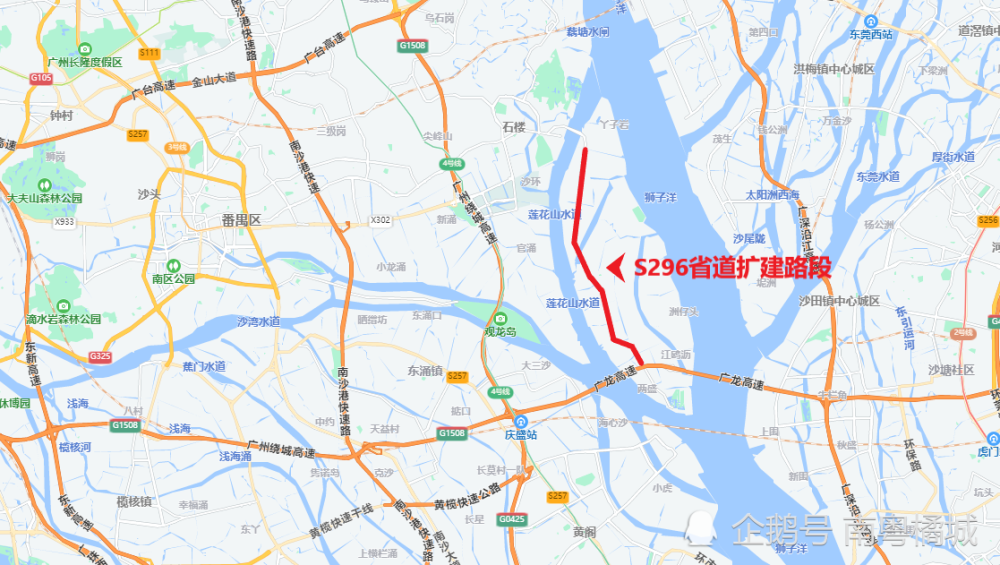 广东广州s296省道扩建工程,道路扩至双向四车道,路线全长8300米