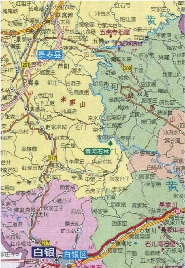 甘肃省白银市景泰县地图