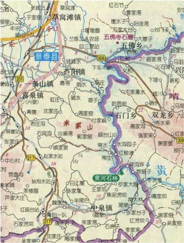 景泰县黄河石林地图