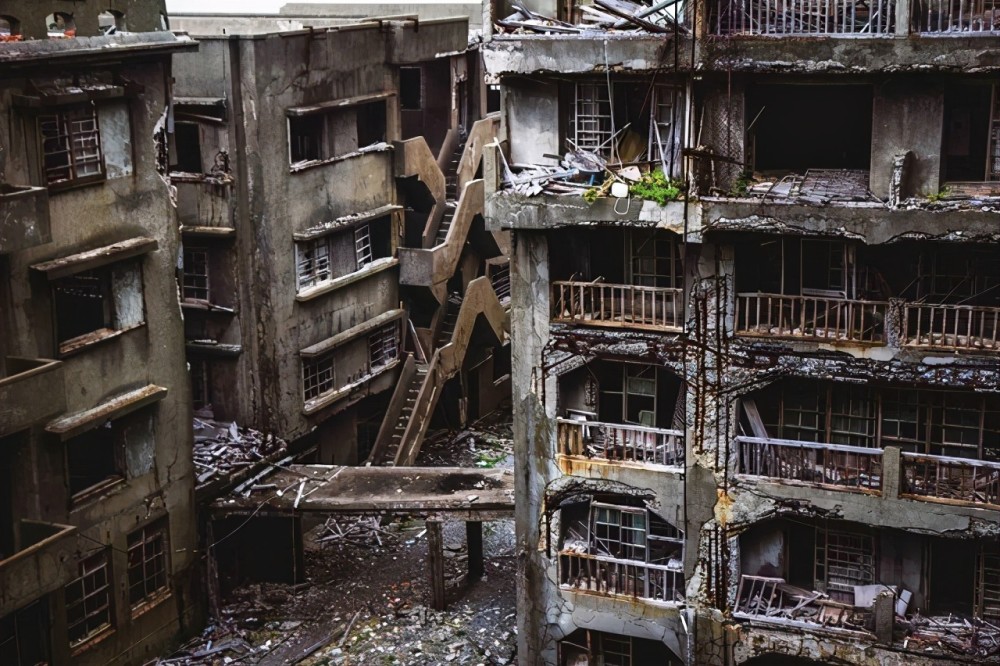 这里都是"死掉"的水泥建筑,有矿场,有居民楼,还有学校,医院,百货大楼