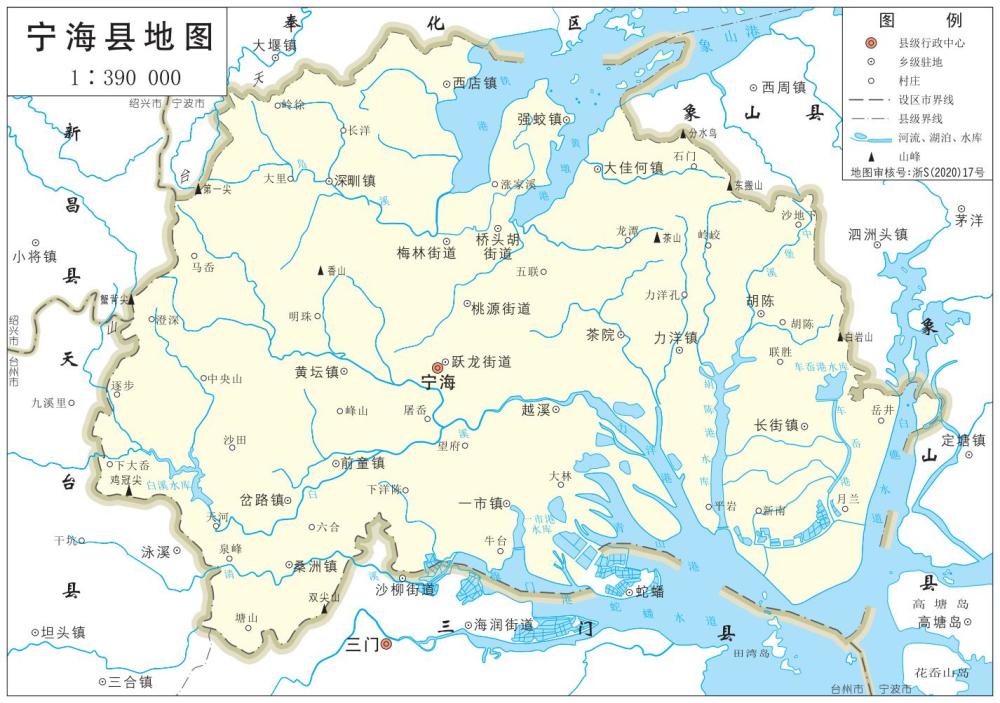 宁海县位于浙江省宁波市境南部沿海,全县土地面积1843平方公里,2020