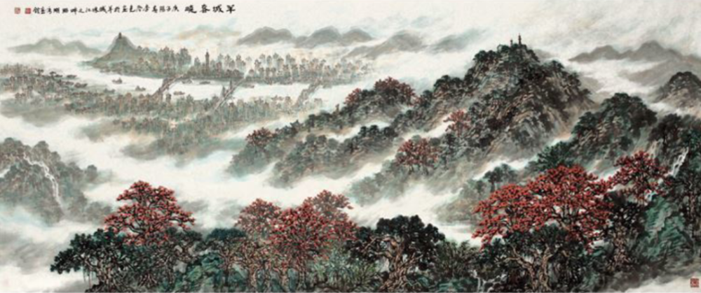 《羊城春晓》尺寸:120x260cm