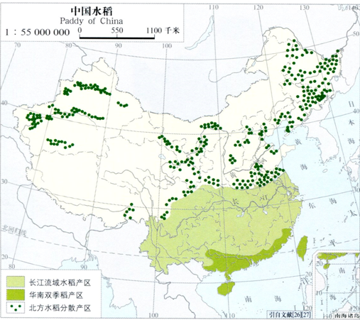 中国水稻产区分布图 亚洲为何是水稻种植集中区▼