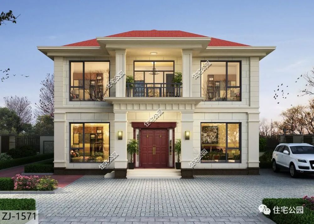 1571 舒适且温馨的二层住宅,深受广大农村建房者的喜爱,精致的外观加