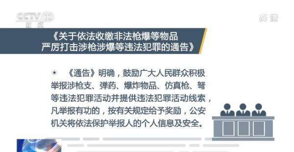 公安部部署开展清查收缴非法枪爆物品统一行动 鼓励涉枪涉爆违法犯罪