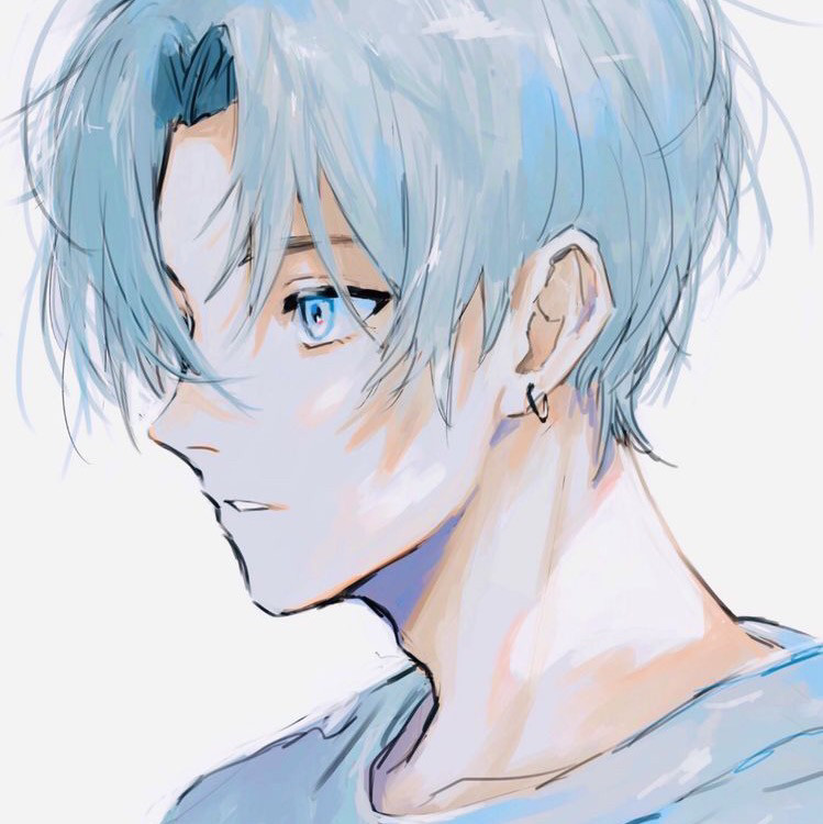 (头像)蓝色系动漫男头像