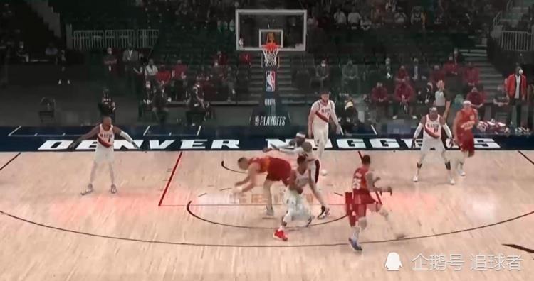 激烈 开拓者掘金冲突不断,两人技犯 安东尼怒推约基奇一级恶犯