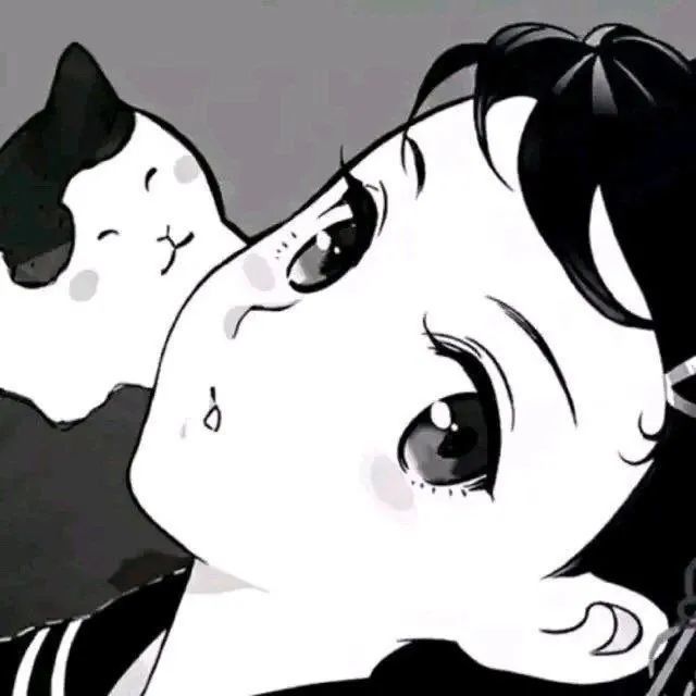 路还长 温柔的事一定会发生|黑白动漫女生头像 漫画头像