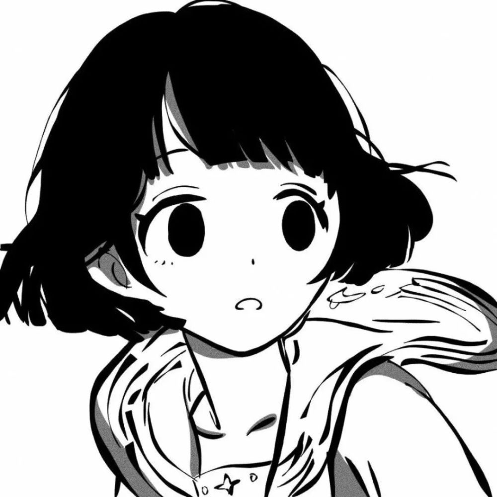 路还长 温柔的事一定会发生|黑白动漫女生头像 漫画头像