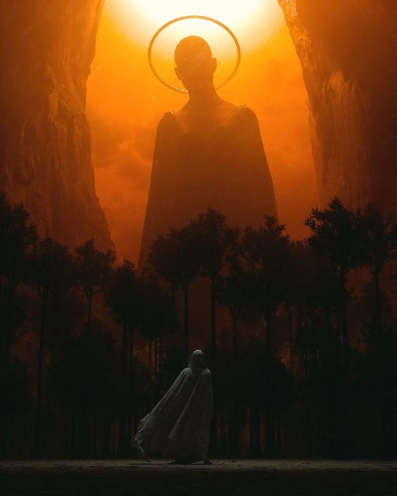 画师stuz0r笔下的艺术绘,兼具神明与科幻的巨物压迫感!