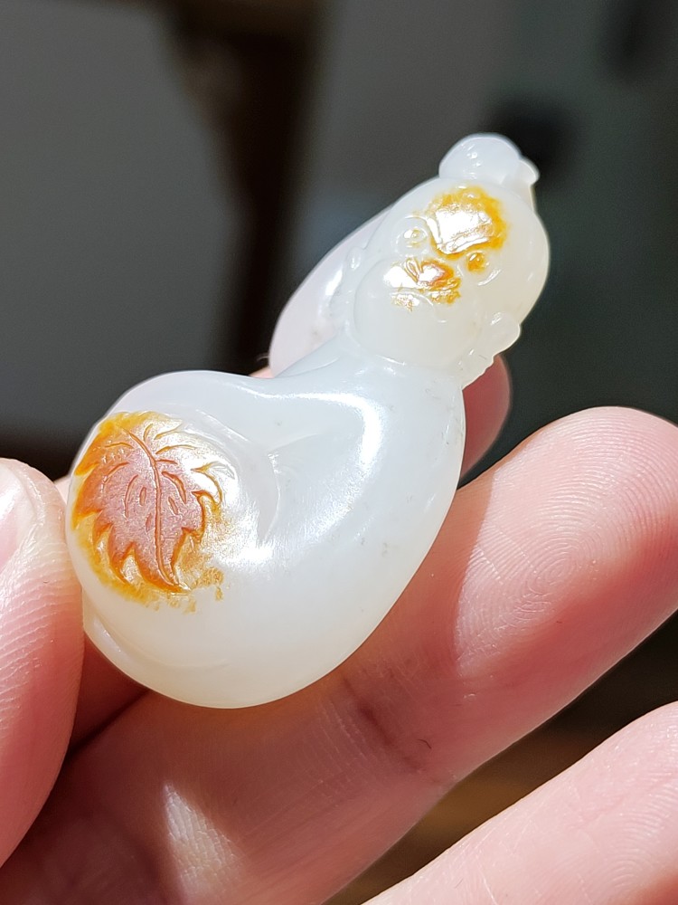 好物分享Ⅰ灵猴.和田玉红皮独籽挂件