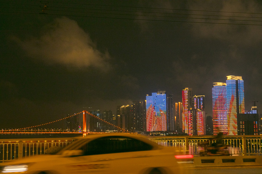 实拍武汉两江四岸城市夜景