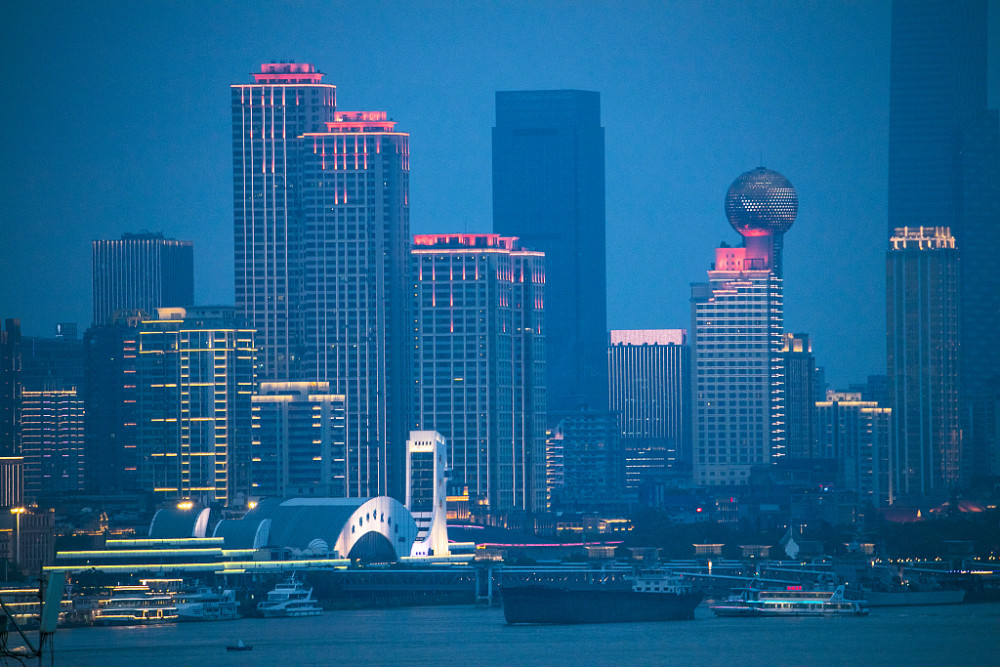 实拍武汉两江四岸城市夜景