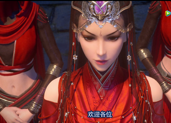 不良人:落花洞女神千乌亮相,红衣长裙搭配黑胶袜太养眼,眼神比女帝还