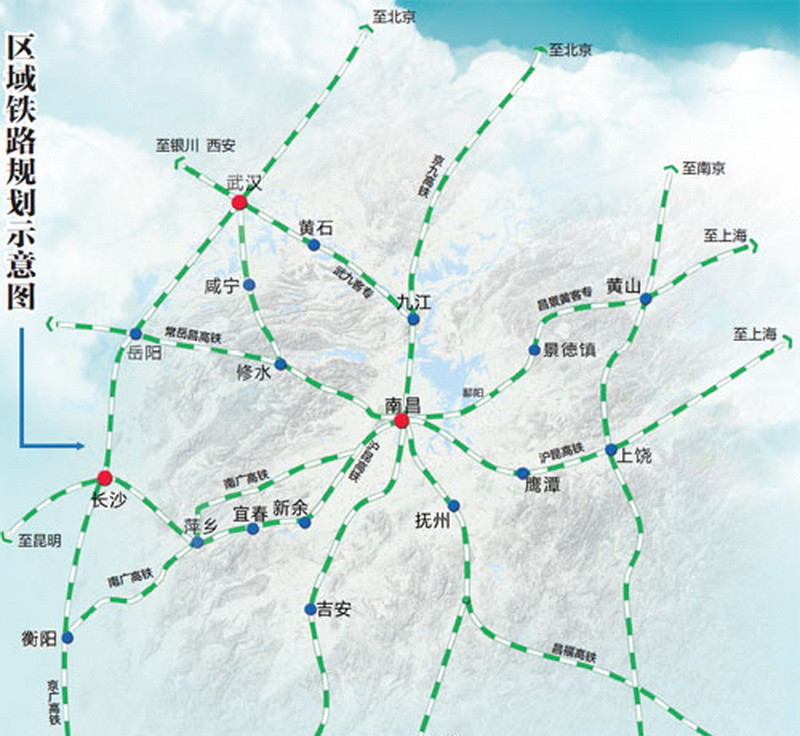 第三条:常岳九铁路 连通湖南常德,岳阳,原本作为普速铁路列入国家中