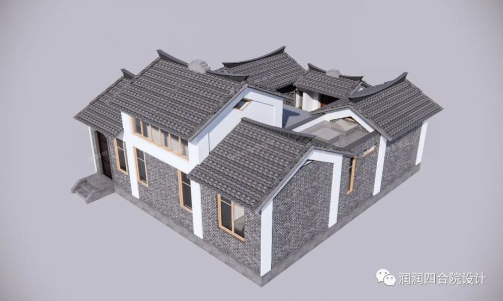 兄弟拼建11米×12米小型的农村一层中式四合院——润润四合院设计刘鹰