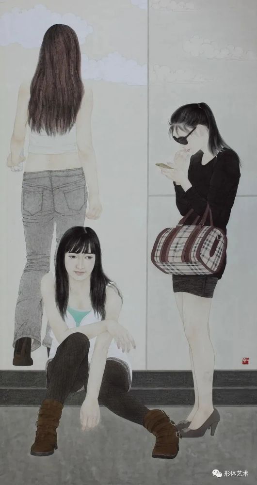吴耀伟工笔画现代人物艺术作品