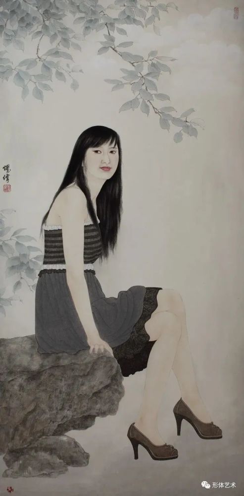 吴耀伟工笔画现代人物艺术作品