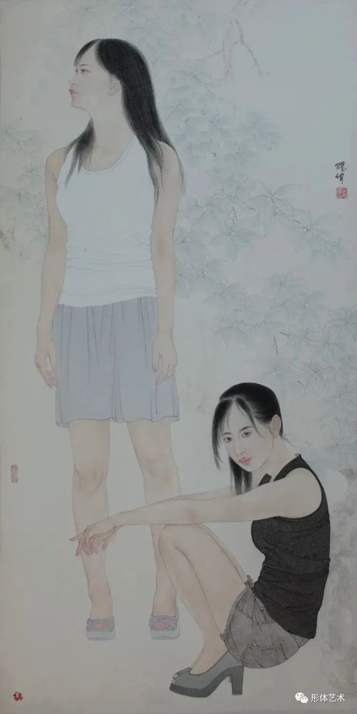 吴耀伟工笔画现代人物艺术作品