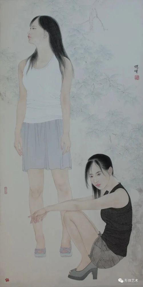 吴耀伟工笔画现代人物艺术作品_腾讯新闻