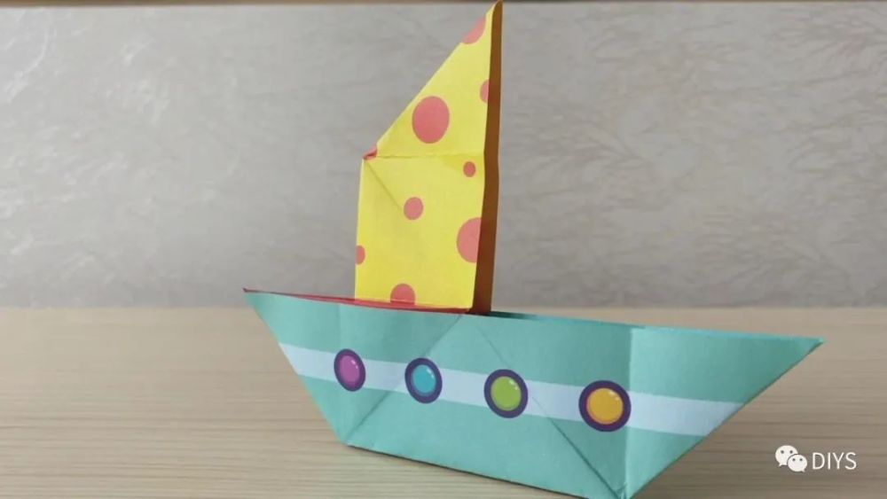"手工折纸"简单又可爱的小帆船!