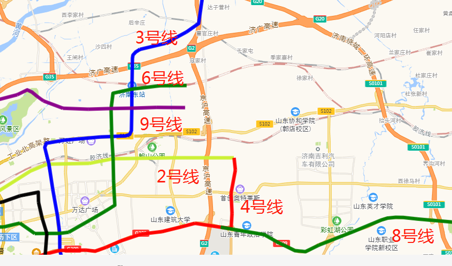 独家济南地铁3号线二期站点位置来了直观简洁版