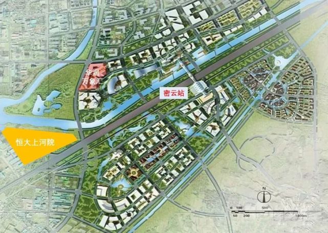 项目的位置在密云新城的核心区,经济开发区和生态商务区的交汇处,旁边