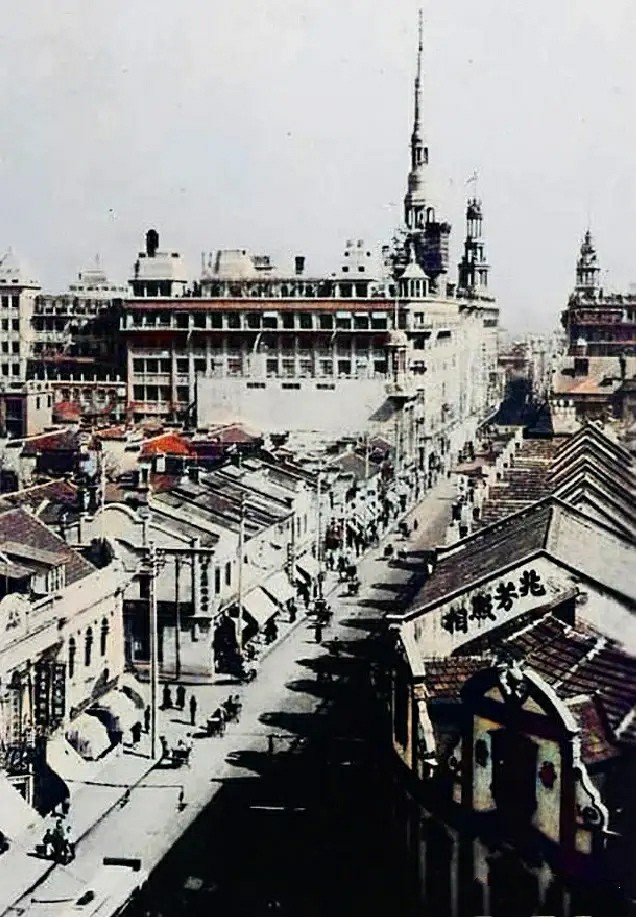 老照片十九世纪上海南京路景象1920