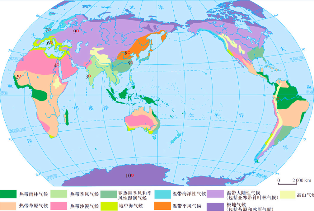 世界年降水量图