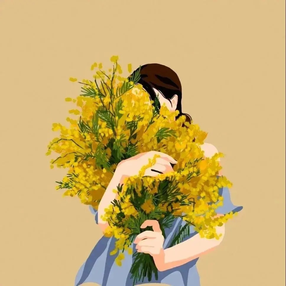 好看的手捧花手绘情头
